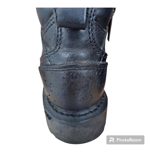 Harley-Davidson women's black leather boots Motorcycle booties Size 6 moto boots - Picture 12 of 16